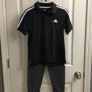 Adidas sweat pants and top